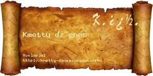 Kmetty Ágnes névjegykártya